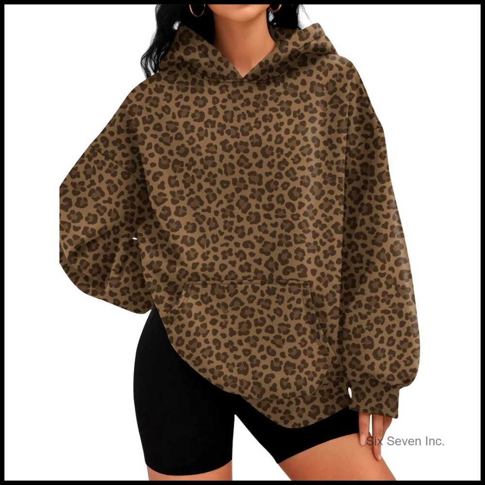 Oversized Fleece Hoodie Sweatshirt Pullover with Pocket Casual Y2K Chic
